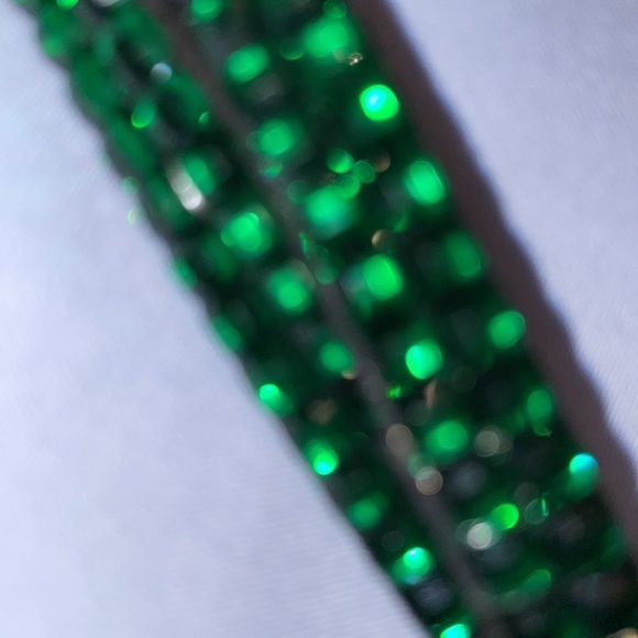 Accessories - Green rhinestone lanyard key ring chain emerald